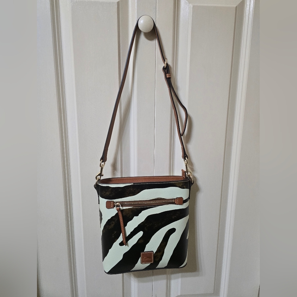 New Dooney Zena Zip Crossbody - Zebra print